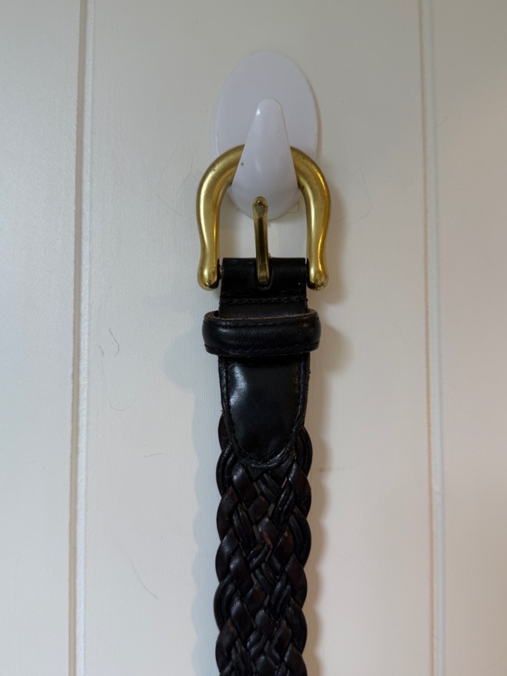 Vintage Coach black braided leather belt